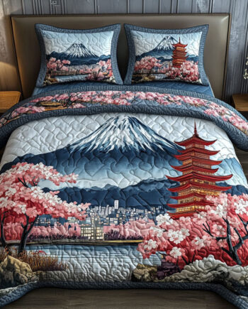 Zen Garden 3-Piece Quilted Bedding Set Comforter Cover Bedding Set Soft Duvet Cover Set Cozy Bedding Set Comforter Sets