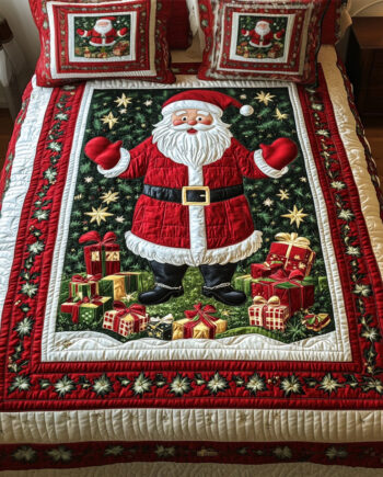 Yuletide Rest 3-Piece Quilted Bedding Set Comforter Cover Bedding Set Soft Duvet Cover Set Cozy Bedding Set Comforter Sets